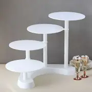 17" White 4 Tier Plastic CAKE STAND Pillar Design Cupcake Holder Party Supplies