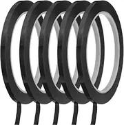 uxcell Whiteboard Tape 5mm Self Adhesive Graphic Chart Line Tape 66 Meters Grid Marking Stickers for Pinstripe Dry Erase Board Scrapbooking DIY Art Crafts, Black, Pack of 5