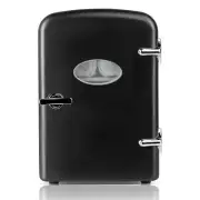 4L 6 Can Mini Fridge with Window Cooler & Warmer Freon-Free Black/Red/Pink