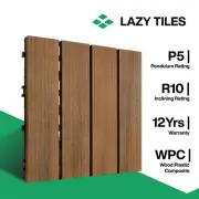 Interlocking Floor Tile - Indoor & Outdoor Tile - WPC Wood Decking Tile - Oak