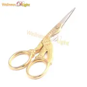 Professional Embroidery Cross Stitch Stork Scissors Gold Plated 4" Shears Craft