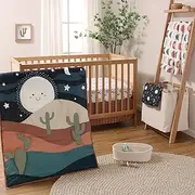 The Peanutshell Baby Crib Bedding Set for Boys or Girls, Neutral, 5 Pieces, Boho, Cactus, Moon, Stars Nursery Decor, Crib Comforter Set