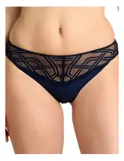 [Sans Complexe] Elise Microfibre and Lace Hipster Brief in Marine Blue