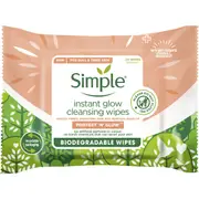 Simple Instant Glow Cleansing Wipes 20 pack