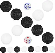 QUMIIRITY Plastic Chess Pieces Checker Set for Backgammon Board Games Smooth Portable Long-Lasting