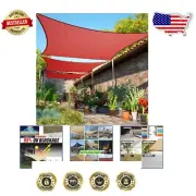 Heavy Duty 9' x 10' Rectangle Sun Shade Sail in Red - Elegant Outdoor Canopy