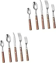 CHILDWEET 2 Sets Stainless Steel Serving Utensils Set Reusable Cutlery for Parties Buffet Family Dinners Lightweight for Outdoor Use