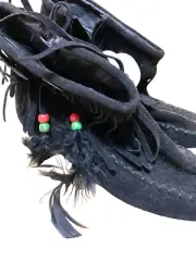 Forever Suede Zipper Fringe Moccasin Style Boot Shoe size 5.5 Brand New