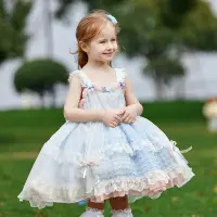在飛比找蝦皮購物優惠-童裝兒童公主蓬蓬裙女童蘿莉塔Lo裙背心吊帶裙