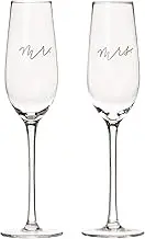 Pearhead Mr. & Mrs. Champagne Flute Set, Wedding Toasting Glasses, Wedding Champagne Glasses, His and Hers Wedding Day Glasses, Wedding or Bridal Shower Gift Idea