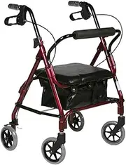 Walker,Rollator Lightweight Folding Walker with Seat 4 Wheeled Walking Frame with Brakes Carry Bag Adjustable Height Perfect for Indoor and Outdoor Walking Frame with Wheels Little Surprise