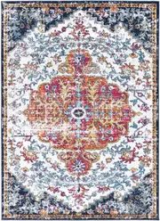 Providence Miliana Oriental Blue & Terracotta Rug