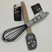 Disney’s Minnie and Mickey Mouse True Love Whisk and Spatula Utensils Brand New