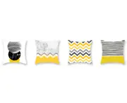 4Pcs Yellow Geometric Pillowcase Sofa Cushion Pillowcase - 1