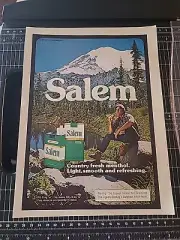 Salem Cigarettes Mountains Print Ad 1980 8x11 Vintage Great To Frame