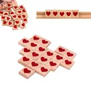 100pc Wooden Tiles Red Heart Symbols DIY Game Weddings Craft Scrap Boo