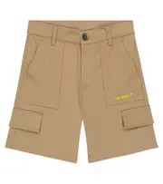 [Off-White Kids] Off-White Kids Helvetica cotton cargo shorts Y 4 brown
