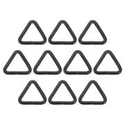 10 Pcs Metal Triangle Ring Buckle, 1" Belt Fastener Connectors, Black