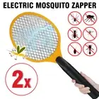 2PCS Electric Bug Zapper Tennis Racket Mosquito Fly Swatter Insects Handheld