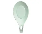 Spoon Holder Stretchy Anti-slid Base Silicone Practical Heat-resistant Spoon Mat for Home-Light Green
