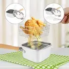 Deep Fryer Pot Stainless Steel Frying Pan Oil Saving Square Deep Frying gycze