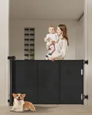 Retractable Baby Gate Retractable Driveway Gate 34" High Extends to 71" Wide Bab