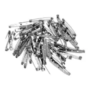 50Pcs Badge Pins, 40mm Safety Pins Bar Name Tag Pin Bulk, Black