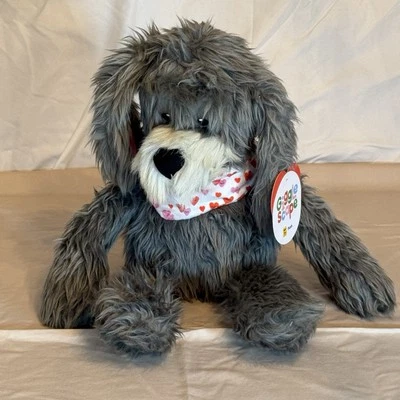 Giggle Scape Plush Shaggy Dog W/ Heart Bandana 16" Plush NWT Gigglescape Target