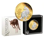 2023 Australian Kangaroo $2 Gold-plated 2oz Silver Proof Coin