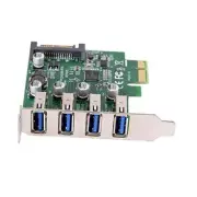 CY Low Profile 4 Ports PCI-E to USB 3.0 HUB PCI Express Expansion Green 4 Ports