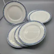 Set (6) Quadrants Wedgwood 7" Bread & Butter Plates Bone china White Blue New