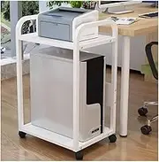 Printer Stand 2-Layer Floor-Standing Printer Stand Metal Frame Office Fax Scanner Shelf Storage Rack Printer Stand with Storage (Color : Bianco, Size : 50 * 35 * 69cm)
