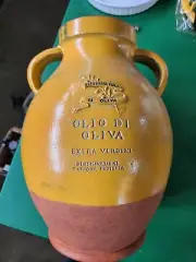 13.5" tall x 9.5" dia Yellow & Brown 2 Handle Pier 1 Jug (RC4-1)