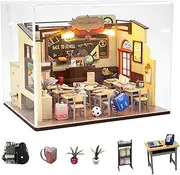 CHOOYIH DIY Miniature Dollouse Kit,DIY Miniature Wooden Dollhouse Kit with Dust Cover and Music,1:24 Mini House Kit Creative Room for Birthday Gift