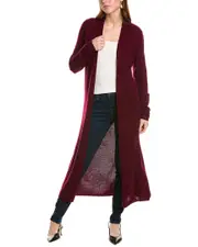 sofiacashmere Extra Long Wool & Cashmere-Blend Duster NoColor