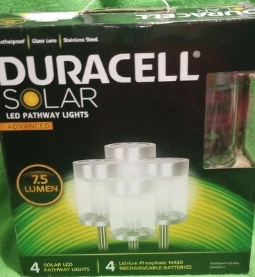 Pack Of 4 Duracell Solar LED Pathway Lights