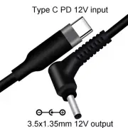 Type-C PD Trigger Cord USB C PD Male to 12V 3.5x1.35mm Adapter Cord for LED Lamp