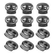 4mm Dia Plastic Cord Lock - 12Pack - Good for Drawstring Backpack - Metal Black