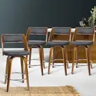 Bar Stools Stool Set of 4 Swivel Kitchen Counter Barstools Dining Chair Chairs B