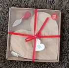Heart Charcuterie Board Cheeseboard & Knife Spreader 2 pc Gift Set Boxed
