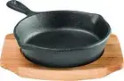 Pyrolux Pyrocast Skillet Cast Iron Fry Pan 10cm with Maple Tray Black