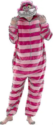 Snug Fit Unisex Adult Onesie Pajamas Animal One Piece Halloween Costume Sleepwear-R Cheshire cat 9-10 years