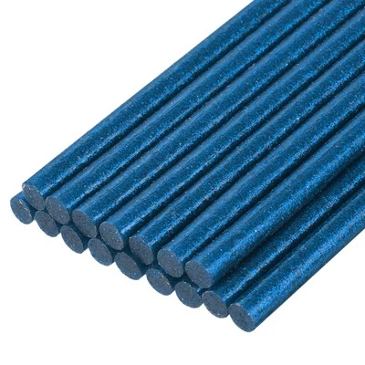 Mini Hot Glue Gun Sticks 8" x 0.27" for Glue Guns Glitter Bright Blue 16pcs