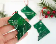 RECYCLED CIRCUIT BOARD Washington DC Christmas Holiday Ornament STEAM STEM Gift