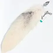 Huge Fluffy White Gray Fox Tail Fur Cosplay Toy Alop
