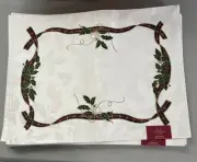 Brand new Lenox Placemat at Holiday Christmas Ribbon Plaid Set of 6 14” x 19”