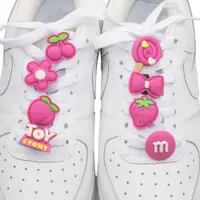 在飛比找ETMall東森購物網優惠-玫紅色草莓鞋帶扣af1花朵個性diy