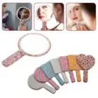 with Handle Cosmetic Hand Mirror Rhinestone Handheld Mirror Makeup Mirror