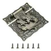 Hasp Clasp Latch Lock, 82 x 85mm Decorative Retro Toggle Latch, Bronze