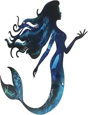 Yardwe Mermaid Wall Decor Sturdy Metal Easy Install Art Garden Patio Pool Ocean Decor for Home